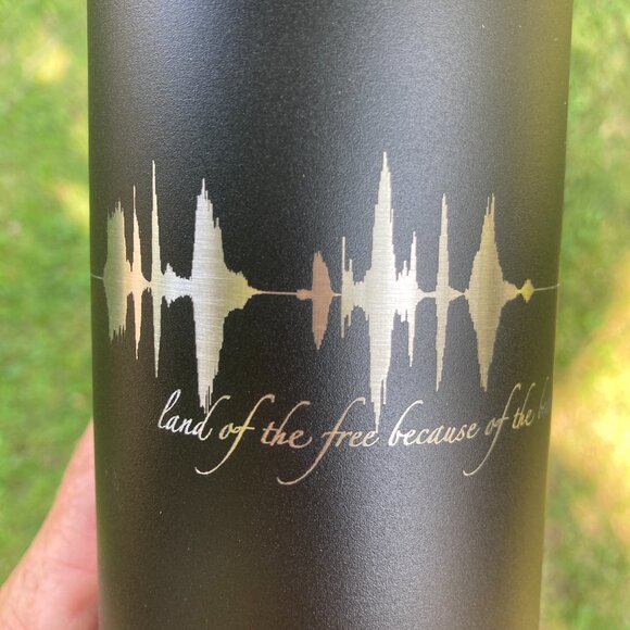 Land Of The Free Because Of The Brave Soundwave 22oz Water Bottle - Picture 13 of 15